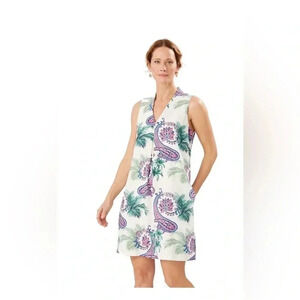 Tommy Bahama Bombaisley Linen-Blend Shift Dress size Medium fully lined